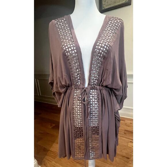 SKYE SWIM COVER TAUPE TIE WAIST CUT OUT DETAILING WOMENS ONE SIZE - Picture 2 of 9